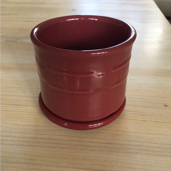 Longaberger Pottery Pint Crock Woven Traditions With Lid Canister - Picture 3 of 5